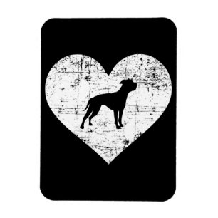 Herz Black Bulldog   Bulldog Lovers Magnet