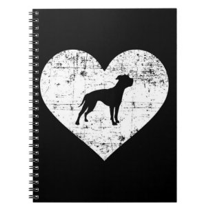 Herz Black Bulldog   Bulldog Lovers Notizblock