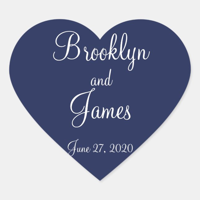 Herz Blue Nautical Wedding Stickers (Vorderseite)