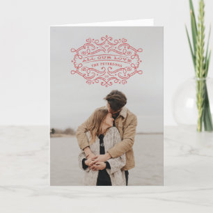 Herz Blühe Valentinstag-Karte - Rot Dankeskarte