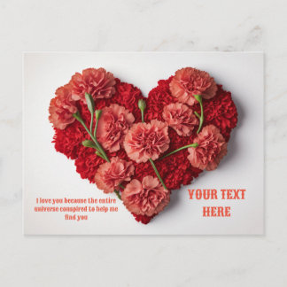 Herz blühendes Blumengeschenk Feiertagspostkarte