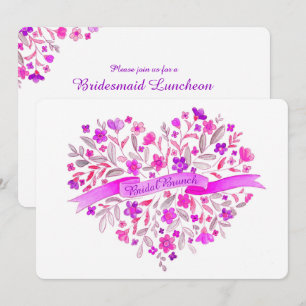 Herz Blume Bouquet Art Bridal Brunch Einladung