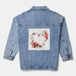 Herz Blume Frauen Mode Denim Jacket Jeansjacke