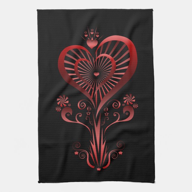Herz-Blume Handtuch (Vertikal)