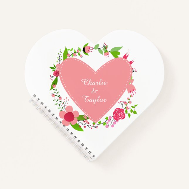 Herz & Blume - Hochzeitsgast-Notebook Notizbuch (Vorderseite)