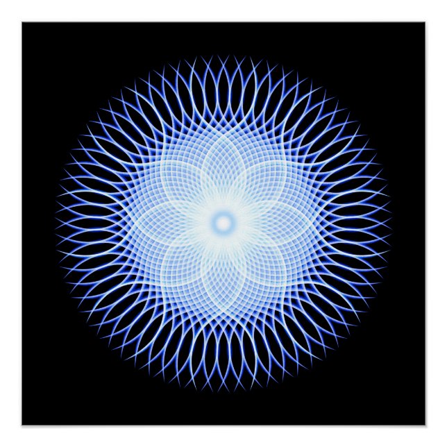 Herz Blume Mandala Poster (Vorderseite)