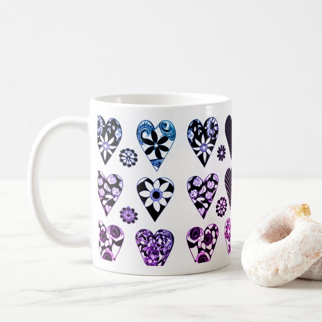 Herz & Blume Moderner Pop Kaffeetasse (Mit Donut)