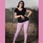 Herz-Blume-Muster Leggings<br><div class="desc">Hört eine Blume in einem Farbmuster auf einem hellrosa Hintergrund zu bilden.</div>