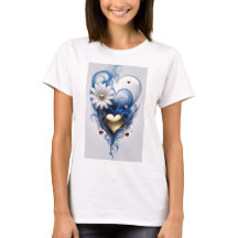 Herz & Blume Print Women's T - Shirt - Stilvoll &