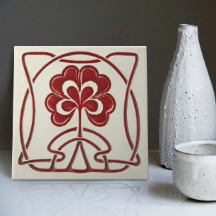Herz-Blumen-Art Nouveau Vintage-Dekor Wessel Fliese