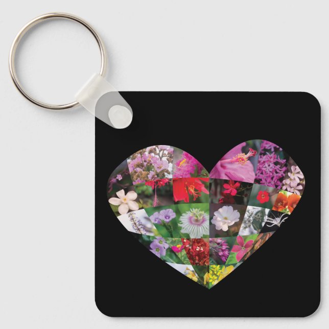Herz-Blumen Schlüsselanhänger (Vorderseite)