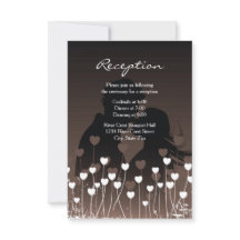 Herz-Blüte Silhouette - Empfang Einladung