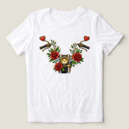 Herz Blüten-Reiter Damen Floral Motorrad T-Shirt Tri-Blend Shirt
