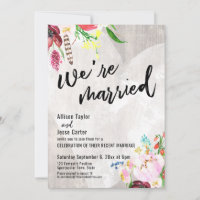 Herz Boho Floral Rustikales Holz Wir sind Verheira