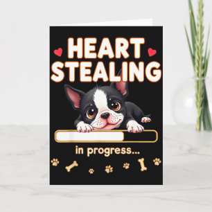 Herz Boston Terrier Hund Lustiges Geschenk Bostie  Karte