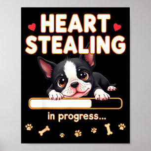Herz Boston Terrier Hund Lustiges Geschenk Bostie Poster