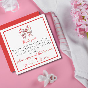 Herz Bow Tochter Labor & Delivery NICU Hospital Dankeskarte