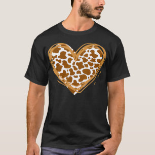 Herz-Brown-Kuh-Muster für Kuh-Lover T-Shirt
