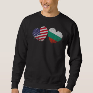 Herz Bulgarische amerikanische Flagge Patriotische Sweatshirt