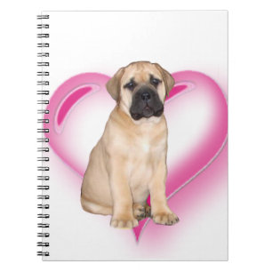 Herz Bullmastiff Welpe Notizblock