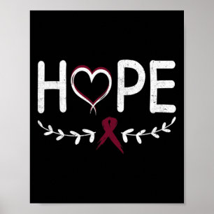 Herz Burgundy Ribbon Brain Aneurysm Poster