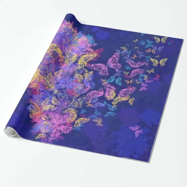 Herz-Butterfisch-Wrapping Paper Geschenkpapier (Ungerollt)
