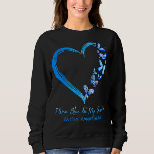 Herz Butterfly Ich trage Blau für meinen Enkel Aut Sweatshirt