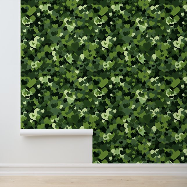 Herz Camouflage Tapete (Anwendung)
