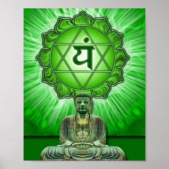 Herz chakra & Buddha Poster (Vorne)