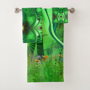 Herz Chakra Energy Wiederholung Muster Crossbody B Badhandtuch Set