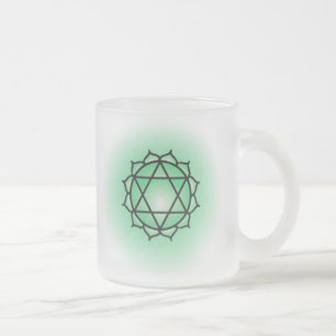 Herz-Chakra-Glas-Tasse Mattglastasse