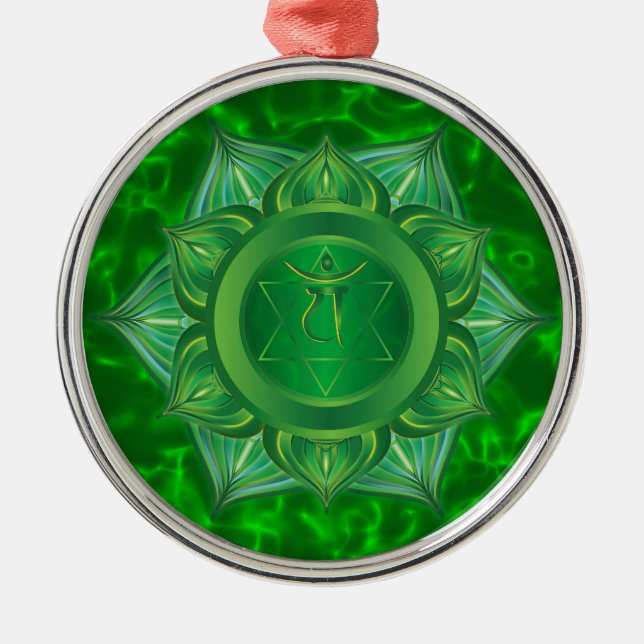 Herz Chakra Verzierungen Ornament Aus Metall (Vorne)