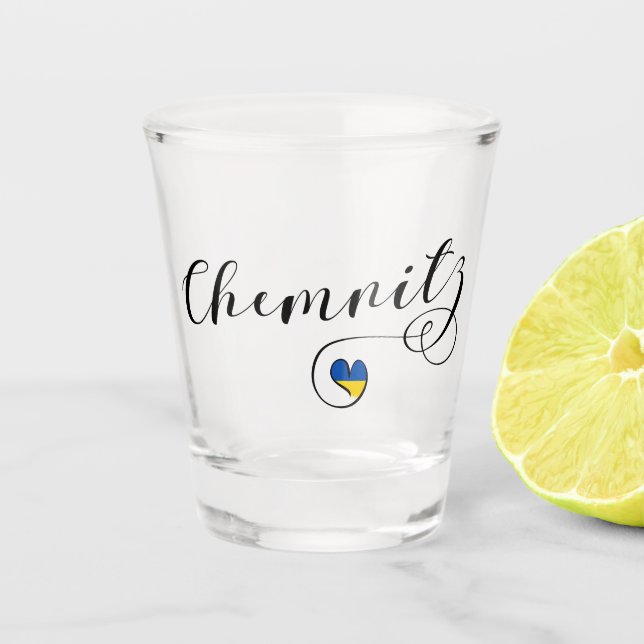 Herz Chemnitz, I Liebe Chemnitz, Deutschland Schnapsglas (Vorderseite)