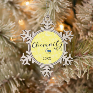 Herz Chemnitz, I Liebe Chemnitz, Deutschland Schneeflocken Zinn-Ornament