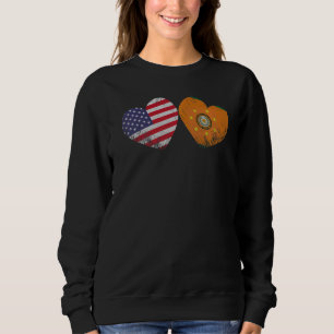 Herz Cherokee American Flag Patriotic Familie Heri Sweatshirt