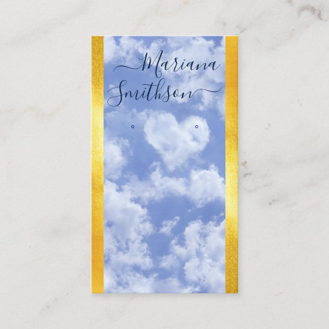 Herz Cloud Romantic Blue Sky Earring Display Card Visitenkarte (Vorderseite)