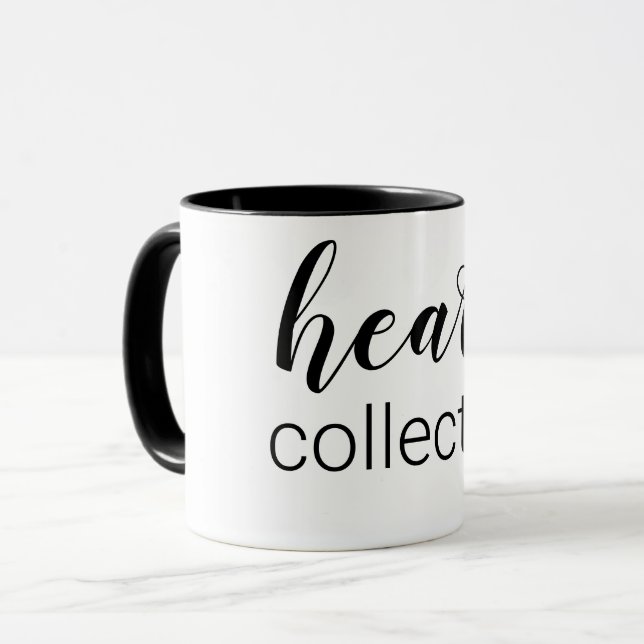 Herz-Collector, schwarz und weiß Tasse (Vorderseite Links)