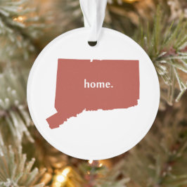 Herz-Connecticut-Staats-Silhouette Ornament