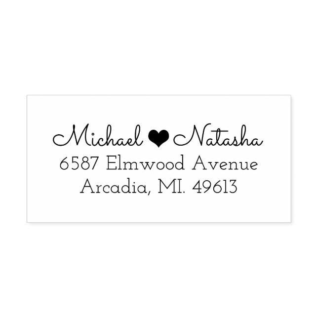 Herz Couple Rücksendeadresse Gummi Briefmarke Gummistempel (Prägung)