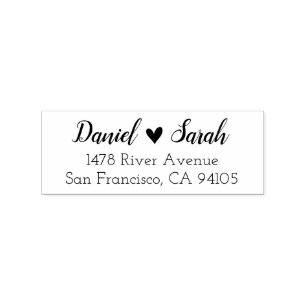 Herz Couple Rücksendeadresse Gummi Briefmarke Gummistempel