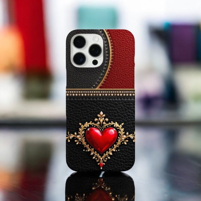 Herz - Crimson Zuneigung Leather Sleeve! Case-Mate iPhone Hülle (Von Creator hochgeladen)