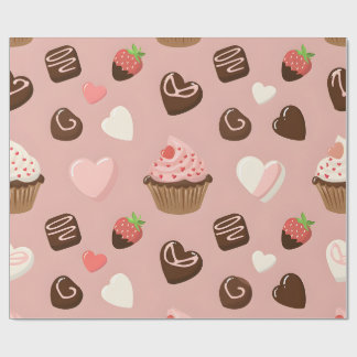 Herz Cupcake Schokolade Valentinstag Verpackung Geschenkpapier
