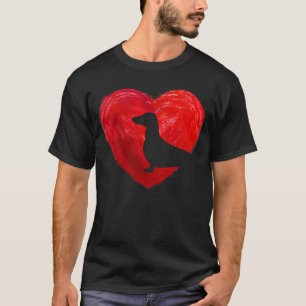 Herz Dackel Hund Weihnachten Valentinstag T-Shirt