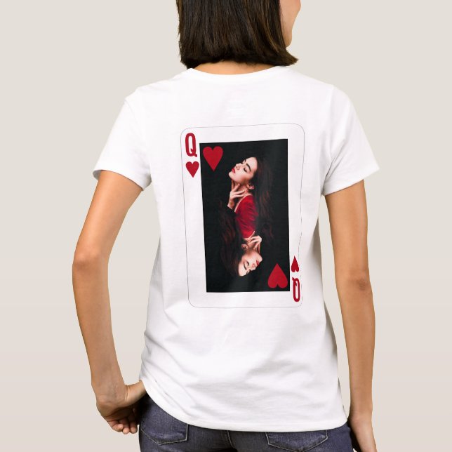 Herz-Dame Rot Foto Gewerbe Friseur  T-Shirt (Rückseite)
