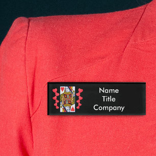Herz Dame Spielkarte Rote Herzen Vintage Namenschild
