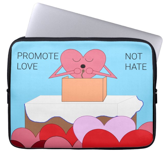 Herz, das eine Rede über Liebe hält: Laptopschutzhülle (Vorderseite)