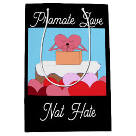 Herz, das eine Rede über Liebe hält: Mittlere Geschenktüte