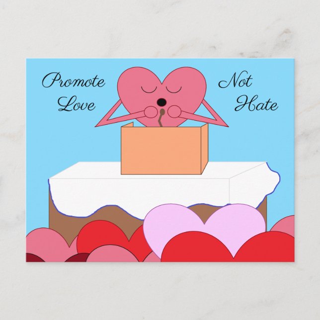 Herz, das eine Rede über Liebe hält: Postkarte (Vorderseite)