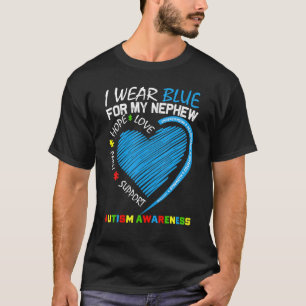 Herz, das ich für meinen Neffen Blau trage Autismu T-Shirt