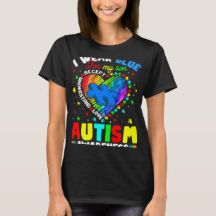 Herz, das ich für meinen Sohn Autism Blau trage Au T-Shirt
